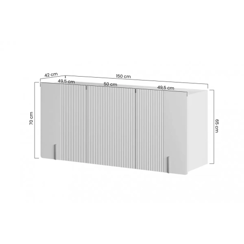 Komoda Malmi 150 cm wisząca - czarny mat / czarny